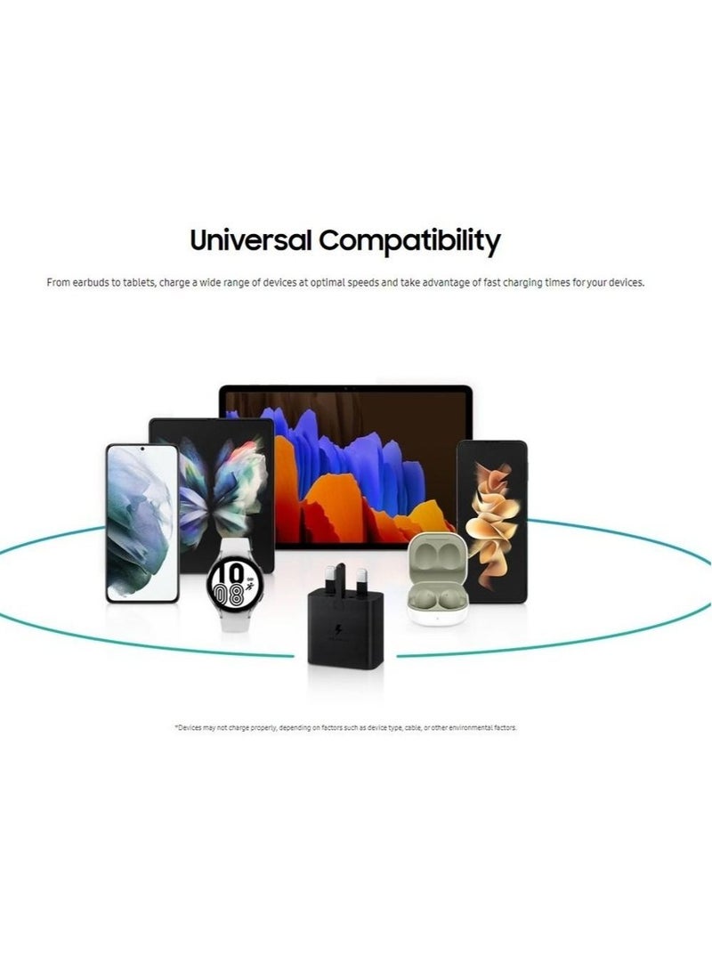 شاحن سريع أصلي من سامسونج بقوة 25 وات لهاتف سامسونج جالاكسي S20 S20+ S20 Ultra Note 20 Ultra شاحن حائط سريع USB-C مع كابل - Image 4