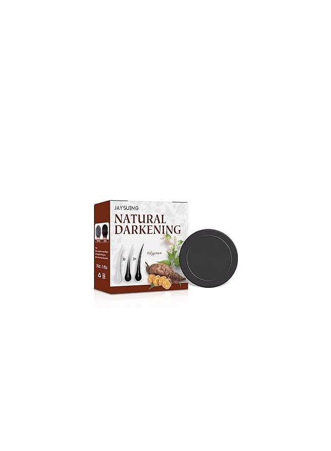 Jaysuing New Hair Darkening Shampoo Bar, Natural Organic Conditioner and Repair Essence,Volumizing & Moisturizing, Black Hair Shampoo (1PC-Black) - Image 1