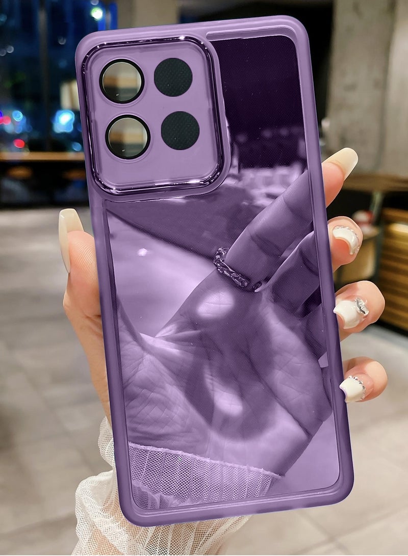 Wtech Honor X7d 5G/4G / Honor 400 Smart 5G 2025 Soft Transparent TPU Camera Lens Protection Silicone Ultra Thin Phone Stylish Electroplated Camera Border Back Case Cover - Eggplant Purple - Image 2