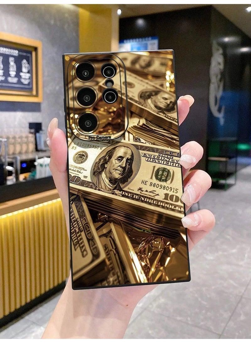 شي إن 1 قطعة من حافظة الهاتف المحمول المضادة للسقوط بعلامة الدولار الذهبي متوافق مع سامسونج جلاكسي اس 24 الترا - Image 2