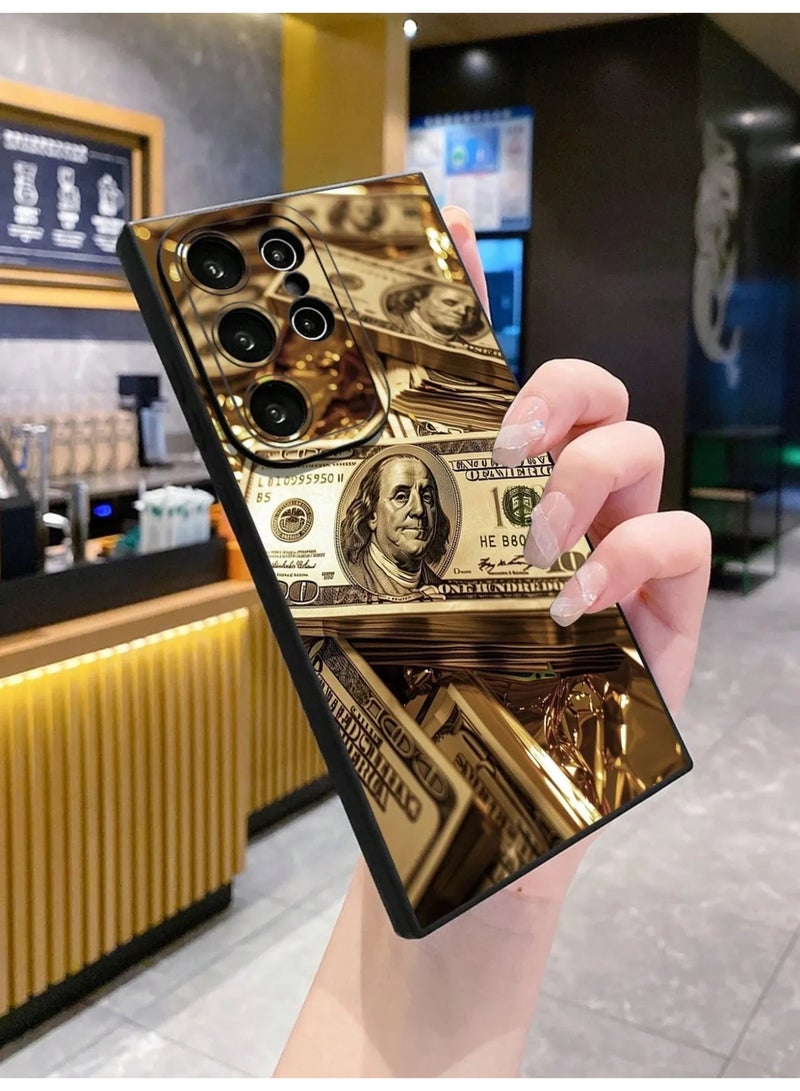 شي إن 1 قطعة من حافظة الهاتف المحمول المضادة للسقوط بعلامة الدولار الذهبي متوافق مع سامسونج جلاكسي اس 24 الترا - Image 1