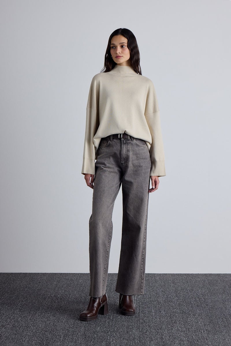 Manuka Oversized High Neck Sweater Beige  - Image 5