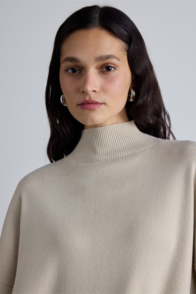 Manuka Oversized High Neck Sweater Beige  - Image 4