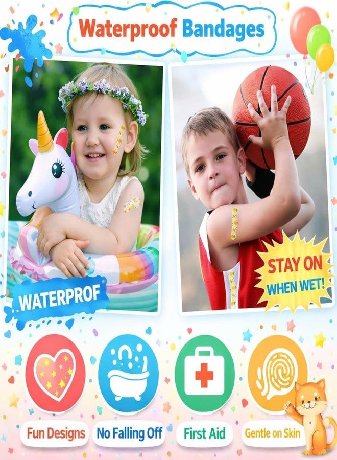 VENEXA Kids Cartoon Bandages Adhesive Flexible Colorful Cute Cartoon Bandages Waterproof Breathable Protect Scrapes and Cuts for Girls Boys Children Toddlers (Random Color) (20) - Image 3
