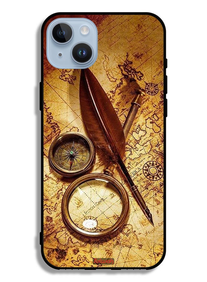 Tolwak Apple iPhone 14 Plus Protective Case Vintage Compass - Image 2