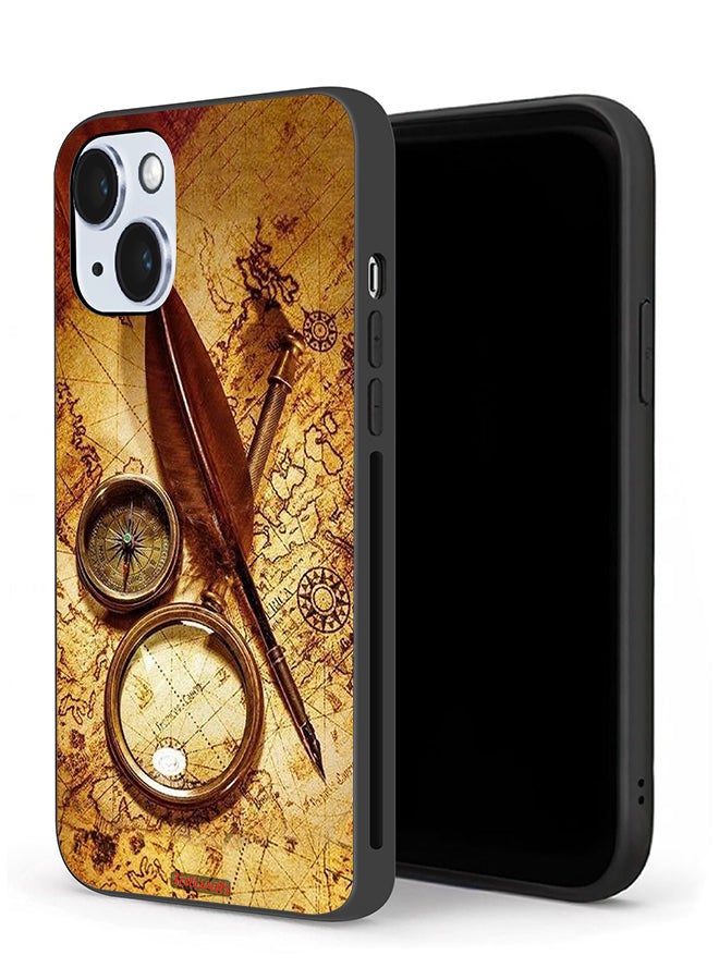 Tolwak Apple iPhone 14 Plus Protective Case Vintage Compass - Image 1