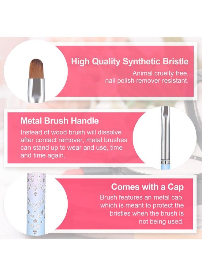 SAVITA 3Pcs Nail Art Clean Up Brushes Nail Painting Brushes With Round Angled & Flat Head Colorful Glitter Nail Pen Painting Tools For Nail Art Design & Polish Mistake Cleaning (3 Styles) - Image 4