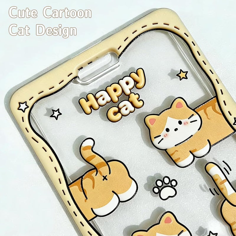 SAMIQU Cat Photocard Holder Keychain – Transparent & Cute Photo Card Holder With Charm for Kpop Photocards,Bus Metro Cards, and ID Badges(Set of 2) - Image 4