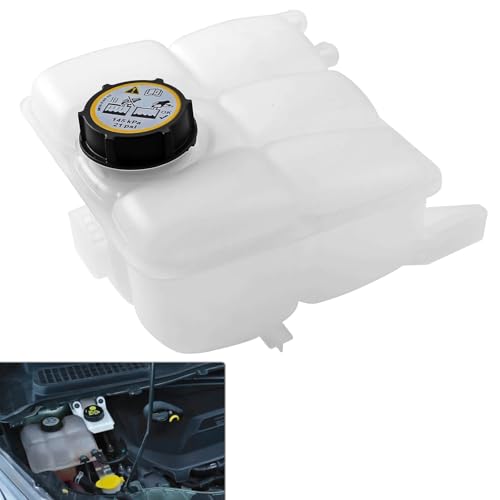 KARPAL 603382 Engine Coolant Recovery Expansion Tank and Cap Compatible with 2013-2018 Ford C-Max 2013-2016 Ford Escape 2012-2018 Ford Focus 2014-2018 Transit Connect - Image 1