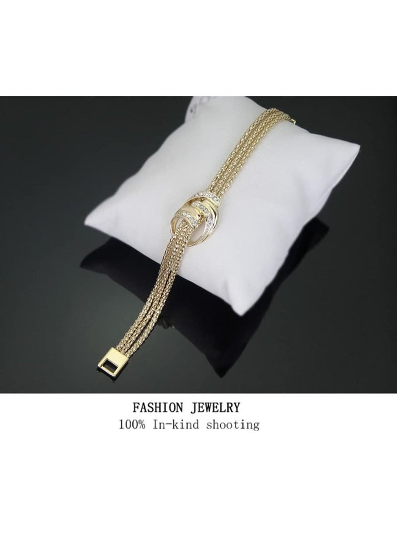 Gonice Jewelry for Women, 4 Pcs/Set Necklace Earrings Bracelet Ring Bridal Jewelry Sets for Brides Wedding Party Costume Accessories Gifts for Women  - Image 2
