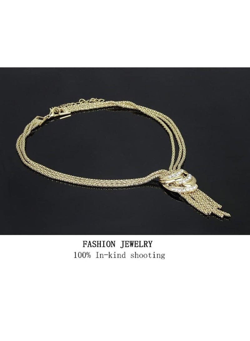 Gonice Jewelry for Women, 4 Pcs/Set Necklace Earrings Bracelet Ring Bridal Jewelry Sets for Brides Wedding Party Costume Accessories Gifts for Women  - Image 3