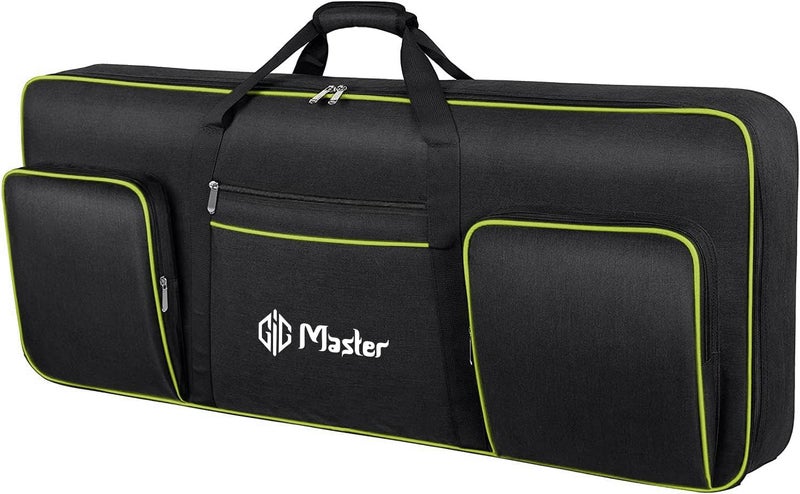 GIG Master حقيبة/غطاء/حافظة لوحة مفاتيح مبطنة ثقيلة لكاسيو CT-X 870IN/CT-X 9000IN، لوحة مفاتيح 61 مفتاح مع غطاء شفاف ضد الغبار و جيب مزدوج (أسود وأخضر) - Image 2