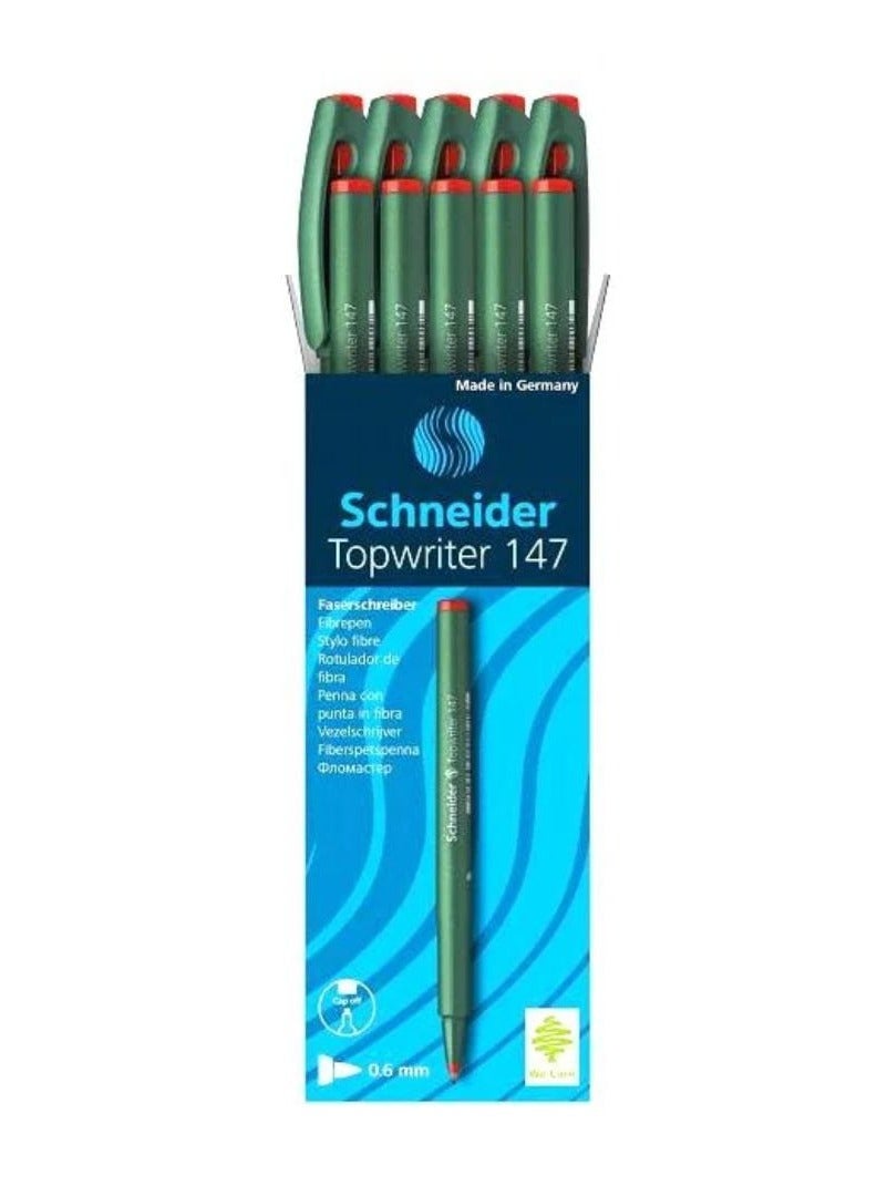 Schneider Pack Of 10 Top Writer Pen Red 