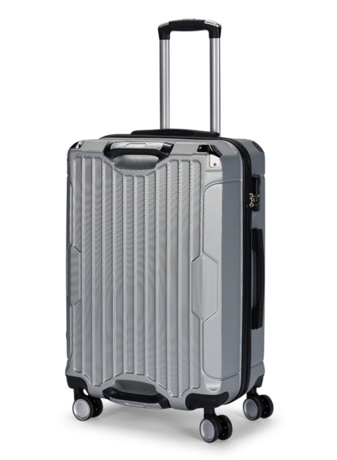 LIMRA Travel Bags 20-Inch Lightweight ABS Carry-On Luggage – 360° Spinner Wheels – Hard Shell Suitcase with Telescopic Handle Silver - Image 1