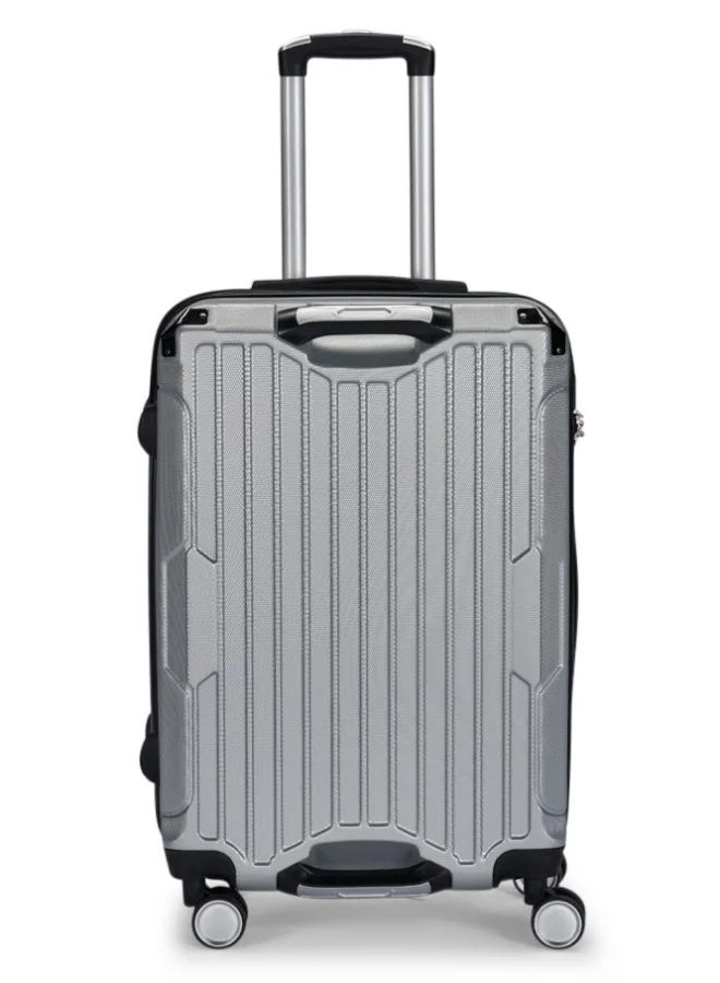 LIMRA Travel Bags 20-Inch Lightweight ABS Carry-On Luggage – 360° Spinner Wheels – Hard Shell Suitcase with Telescopic Handle Silver