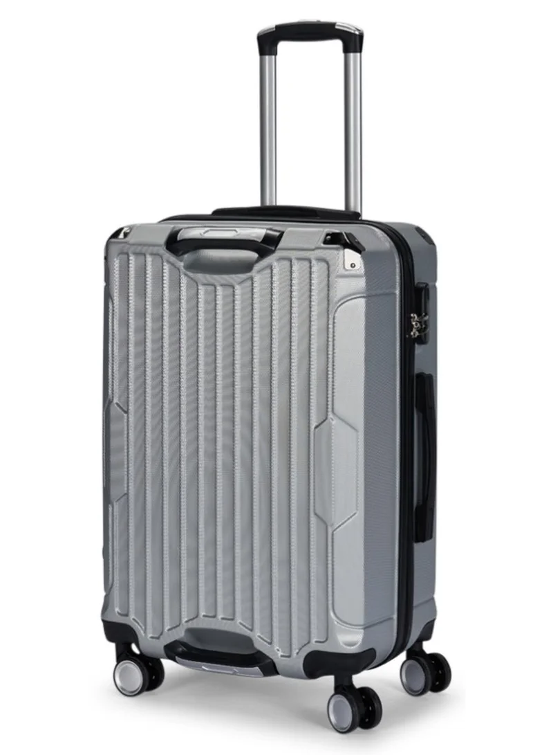 LIMRA Travel Bags 20-Inch Lightweight ABS Carry-On Luggage – 360° Spinner Wheels – Hard Shell Suitcase with Telescopic Handle Silver