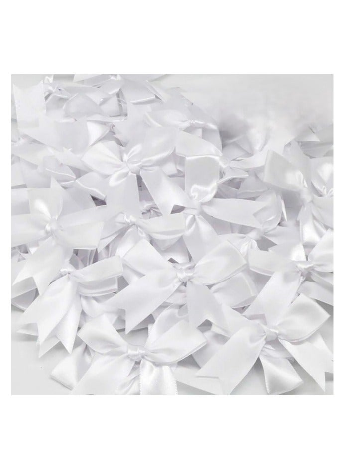 White satin bow ribbon for decorating boxes, gifts, birthday parties and weddings, 25 pieces - Image 1