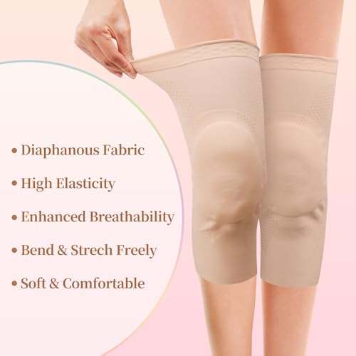 Jomuyee Ultra-thin Dance Knee Sleeves with Gel Pads for Dance, Ballet, Yoga, Cheerleading, Leg Sleeves for Girls，Gift Idea - Image 5