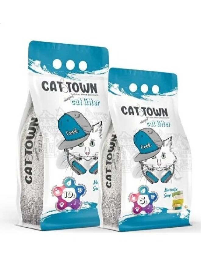 CAT TOWN 100% natural, pet-friendly clumping cat litter with Marseille Soap scent 5 KG