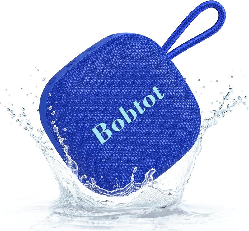Bobtot Portable Speaker Wireless Bluetooth Speakers - Waterproof Speakers with 16 Hours of Playtime, Loud Stereo Sound, Built-in Mic, TWS, Mini Outdoor Speaker with Carry Lanyard, Blue - Image 1