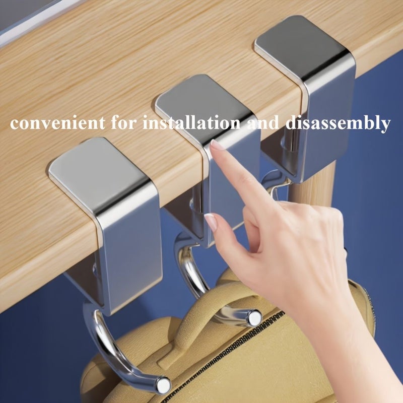 2 Pcs No Nail Adjustable Hanging Hooks For Desk Edge Organizer Bags Backpacks - Image 5