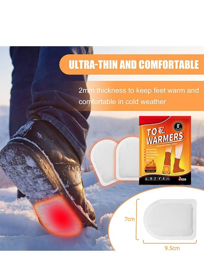 Unique 5 Pairs (10 PCS) Foot Toe Warmers, Up to 8 Hours of Heat Long Lasting, Hot Insole Feet Warmer, Instant Toe Warmers Disposable Adhesive Air Activated Warmers for Winter Outdoor Work, Sports Activities - Image 2