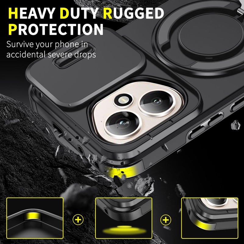 erorex For Honor 400 Global 156.5mm Sliding Camshield Ring Holder Phone Case(Black) - Image 2