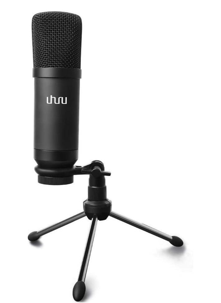 UHURU - XLR Condenser Microphone, UHURU XM-960 Professional Studio Cardioid Microphone with Tripod Stand for Streaming Recording YouTube Podcasting - Image 1