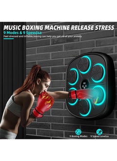 Beauenty Wall Mounted Boxing Training Machine, Smart Music Boxing Machine With Boxing Gloves 6 Lights Bluetooth Sensor Target Boxing Pads Reaction Coordination Hand Aye Adult Boxing Machine Training  - Image 2