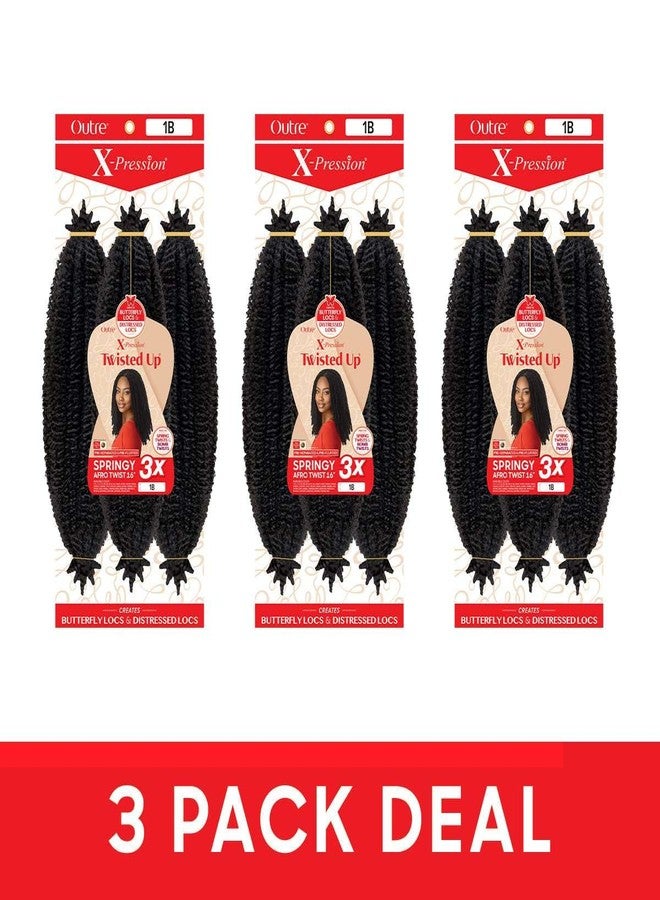 Outre X-Pression - Twisted Up - Springy Afro Twist 16" 3X (3 Pack, OFF BLACK 1B) - Image 4