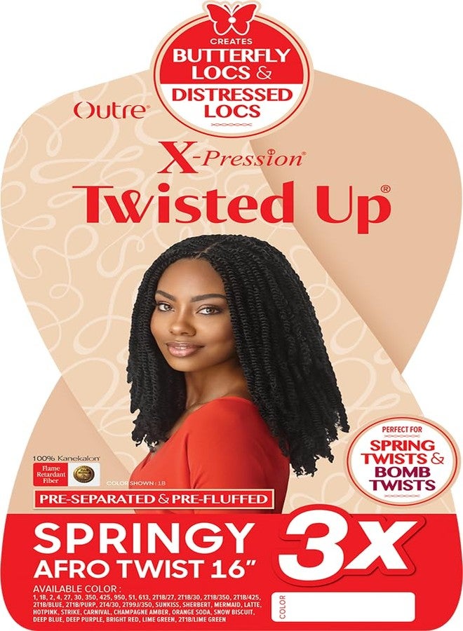 Outre X-Pression - Twisted Up - Springy Afro Twist 16" 3X (3 Pack, OFF BLACK 1B) - Image 2