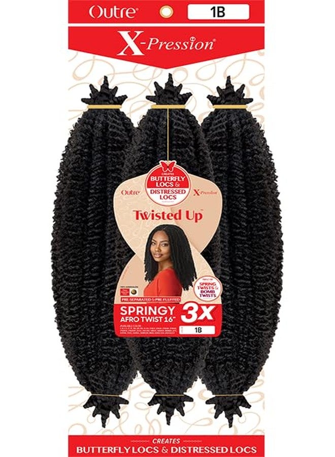 Outre X-Pression - Twisted Up - Springy Afro Twist 16" 3X (3 Pack, OFF BLACK 1B) - Image 1