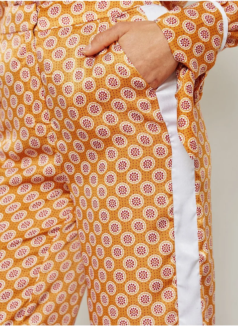 The Fifth Wide Leg Contrast Printed Pants
