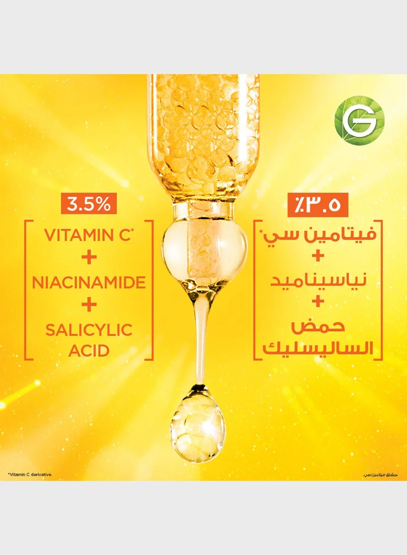 garnier SkinActive Fast Bright 30x Vitamin C Booster Serum, Anti Dark Spot - Twin Pack, 30ml x2, Savings 34%
