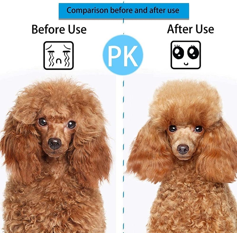Qpets® مشط كلاب سليك، فرشاة شعر الكلاب، فرشاة العناية بالحيوانات الأليفة، فرشاة تدليك الحيوانات الأليفة لتنظيف الشعر الزائد والأوساخ، رائعة للكلاب والقطط ذات الشعر القصير والمتوسط والطويل - أزرق - Image 5