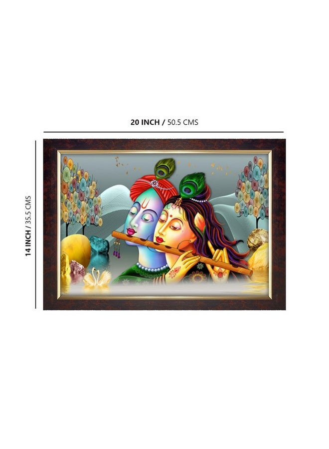 Dharvika Innovations Dharvika Innovations Radha Krishna Photo Frame Big Size Home Decoration with Sparkle Coated Lamination (14x20 Inch) - 20503 - Image 2