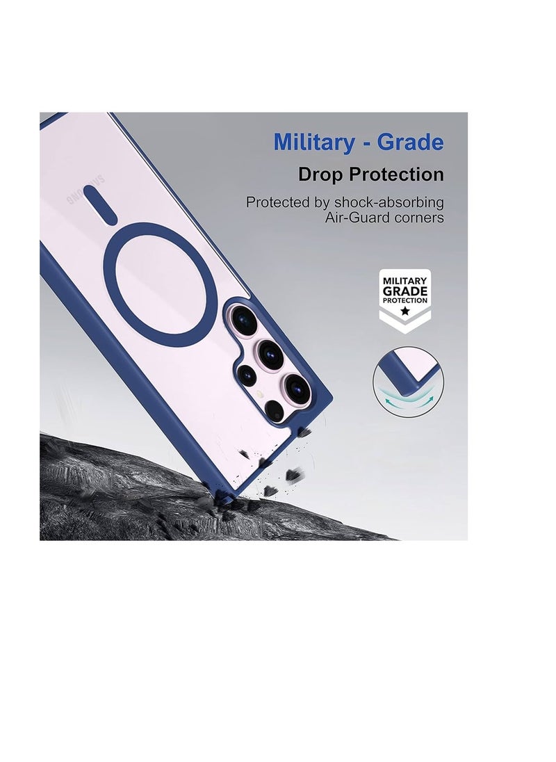 Generic - Case Magnetic Crystal Clear for Samsung Galaxy S22 Ultra Case Magsafe [Not Yellowing] [Military Protection] [No.1 Strong Magnets] Slim Phone Case Thin Cover - Blue - Image 1