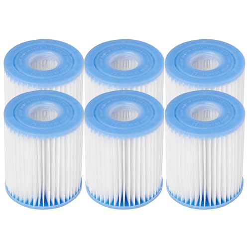 INTEX 29007E Type H Pool Filter Cartridge: For INTEX Filter Pumps – Easy-To-Clean – Dacron Paper – Efficient Filtration – 6 Pack - Image 1