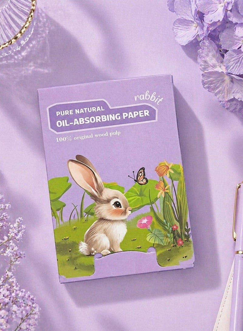 Bunny-shaped oil-absorbing wipes for the face - Instant removal of oil and shine - Lightweight and easy to use - (100 pieces inside the pack) - Image 4
