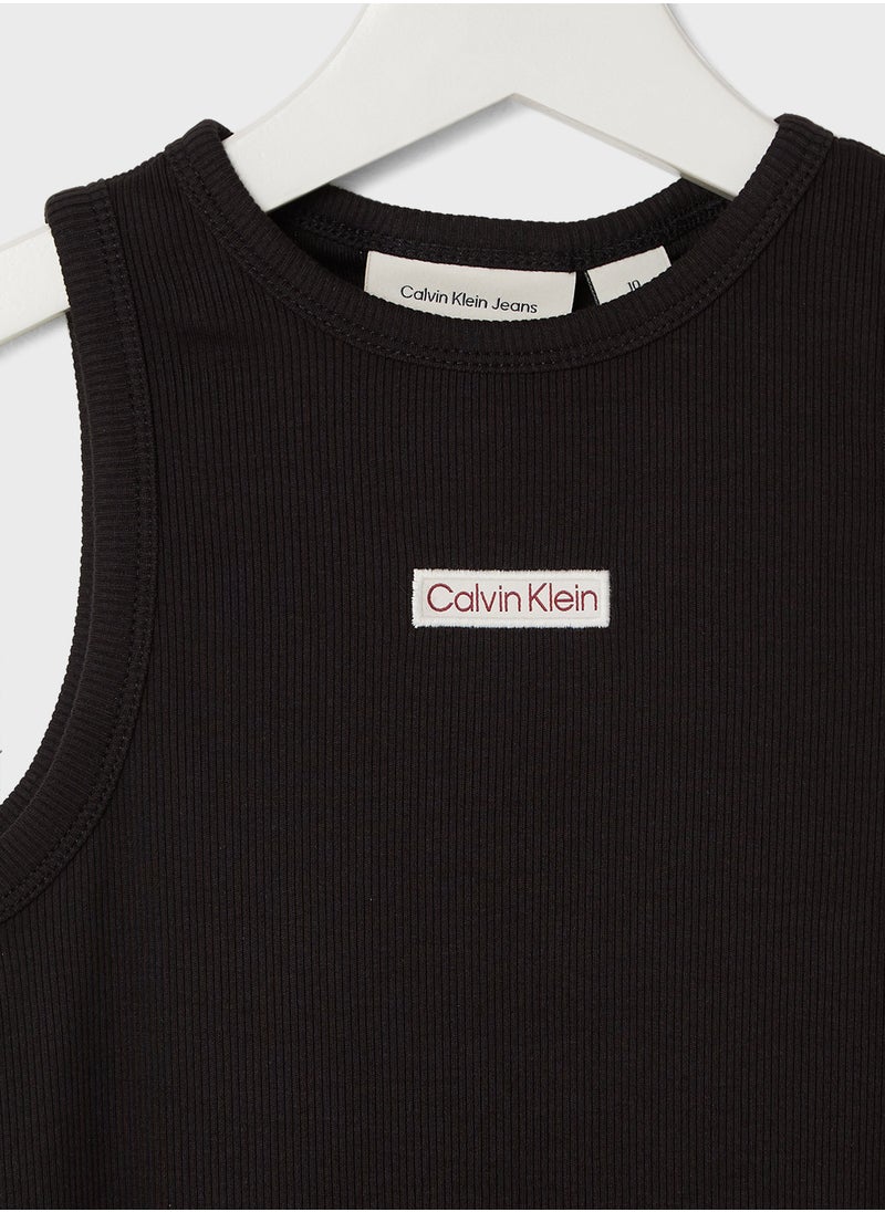 Calvin Klein Jeans - Kids Rib Sleeveless Dress - Image 1