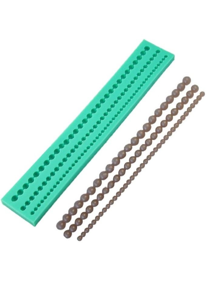 Chostky DIY Silicone String of Pearl Fondant Cake Sugar Cookies Paste Bead Dessert Lace Sneak Chocolate Mold Clay Silica Gel Mould Decorating Baking Tools  - Image 4