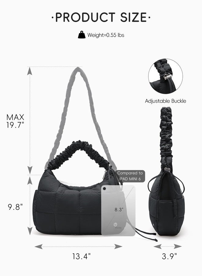 WESTBRONCO Puffer Crossbody Bags for Women Nylon Shoulder Bag Quilted Hobo Bag Puffy Shoulder Purse Women's Handbags with Adjustable Strap - Image 2