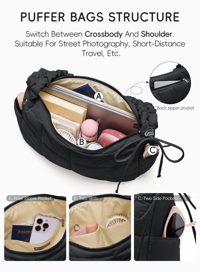 WESTBRONCO Puffer Crossbody Bags for Women Nylon Shoulder Bag Quilted Hobo Bag Puffy Shoulder Purse Women's Handbags with Adjustable Strap - Image 4