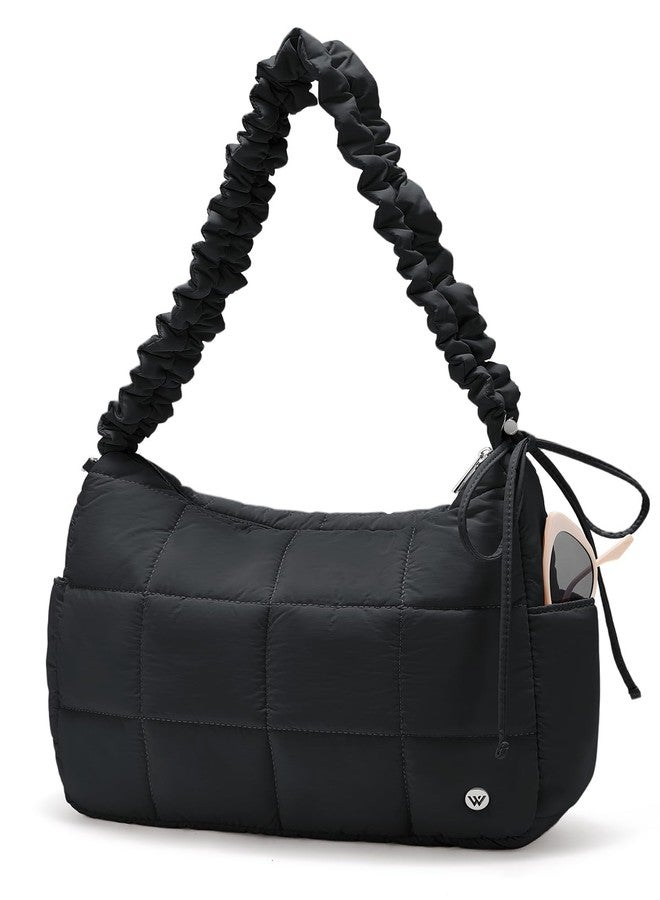 WESTBRONCO Puffer Crossbody Bags for Women Nylon Shoulder Bag Quilted Hobo Bag Puffy Shoulder Purse Women's Handbags with Adjustable Strap - Image 1