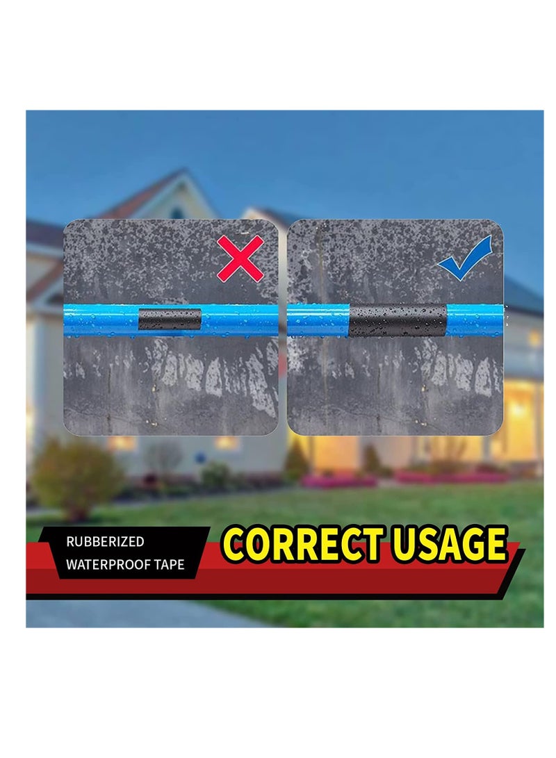 Rubberized Waterproof Tape, Professional Duct Tape for Prevent Leak and Crack, Patch and Seal Tape for Photographers Repairing Holes Cracks Pipes Gaps Roof Crafts (Black Medium 4 x 59) - Image 2