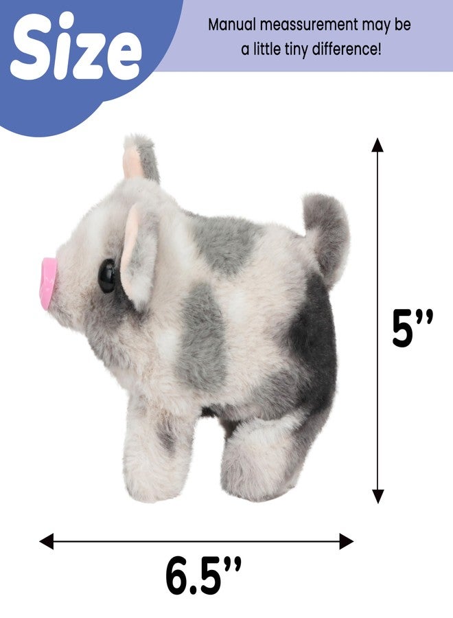 Hopearl Walking Spotted Pig Pet Piggy Interactive Crawling Piglet Electronic Plush Toy Pig Oink Twitch Nose Wag Tail Animated Gifts for Toddlers Birthday, 8'' - Image 3