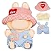 CHICHO 17cm Doll Clothes for Labubu Kawaii Chic Style Set for 17cm Dolls Cute Doll Outfit with Accessories Colorful TShirt Star Light Blue Romper Heart Shaped Pink Hat Clothes Only - Image 3