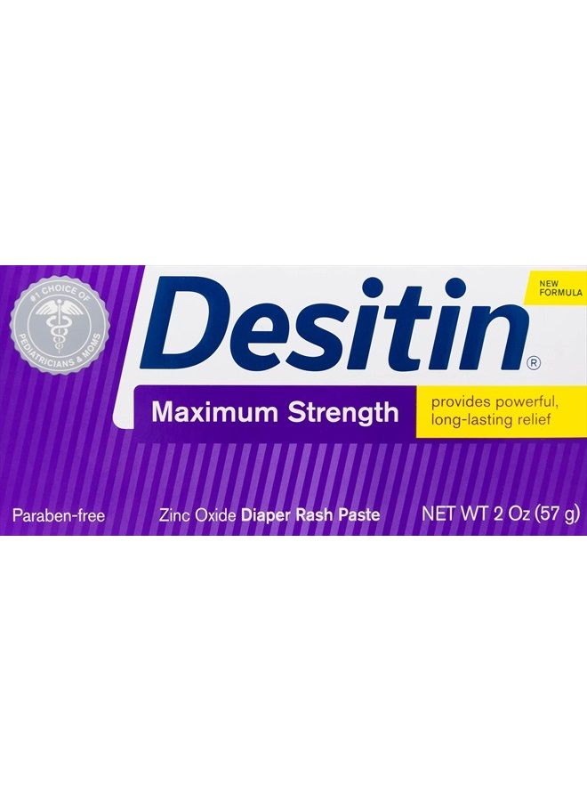 Desitin Maximum Strength, Diaper Rash paste with Zinc Oxide , 2 Oz (57 g) - Image 1