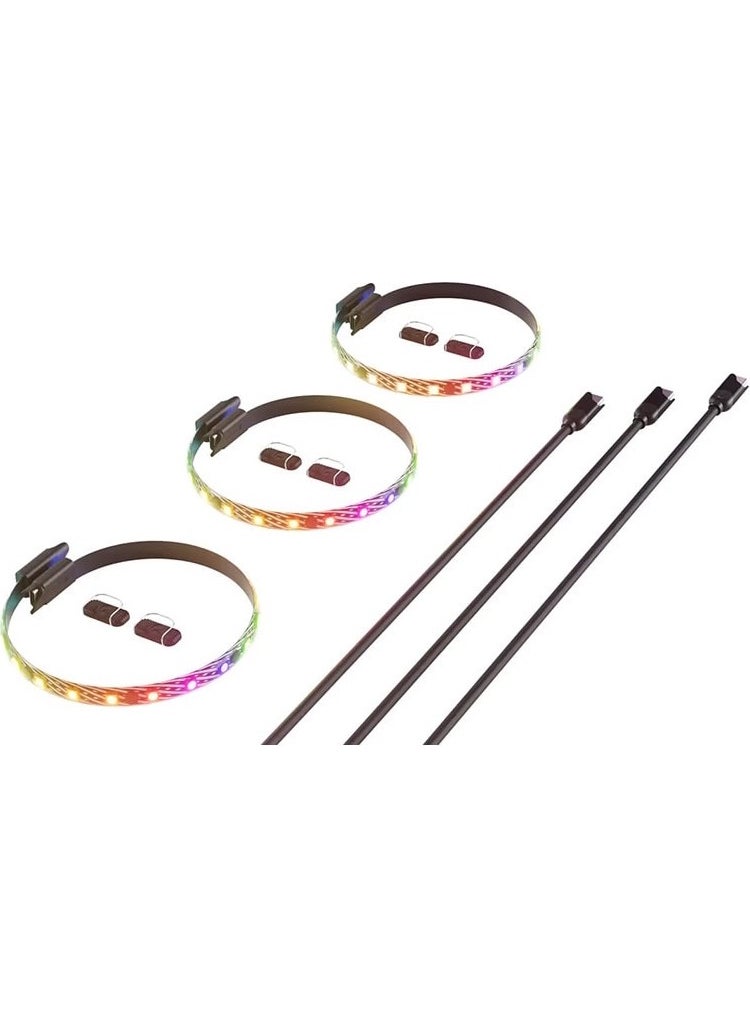 HYTE LS10 Qrgb 330MM LED Strip 3 Pack (ACC- -LS10-B-3)  - Image 1