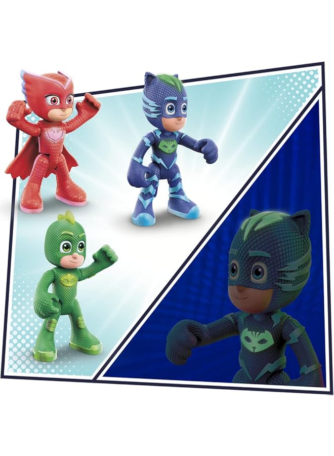 بي جيه ماسكس مجموعة شخصيات مجسمة مضيئة في الظلام من Night Time Mission، لعبة للأطفال من سن 3 سنوات فما فوق، 4 شخصيات وملحق واحد - Image 4